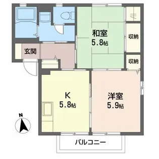 グロース・Rin B【1階】の間取り