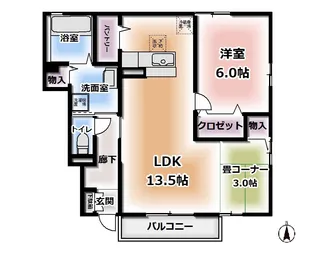 ルアナヒルズ【1階】の間取り