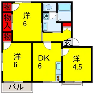グリーンパティオA・B・C【1階】の間取り