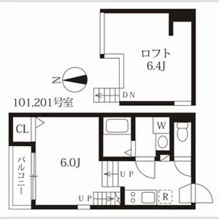 ハーモニーテラス姫宮町【2階】の間取り