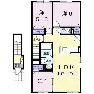 YHアジュール コリーヌ【2階】の間取り