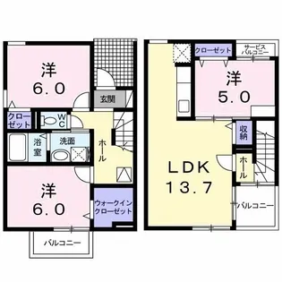 サンシャインコテージII A【1階】の間取り