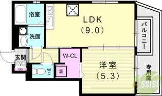 セジュール名谷II【1階】の間取り