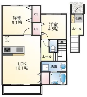 MaisonMOMO ドゥ【2階】の間取り
