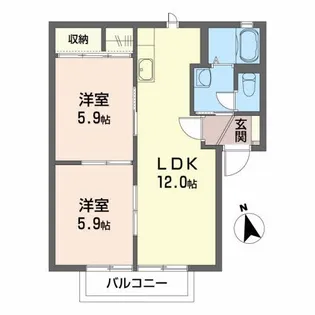 ロイヤルレジデンスA【2階】の間取り