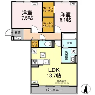 シャーレアン【1階】の間取り