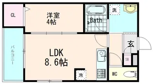 Gracias Court樟葉NORTH【2階】の間取り