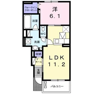 アディス 神ノ輪 A【1階】の間取り