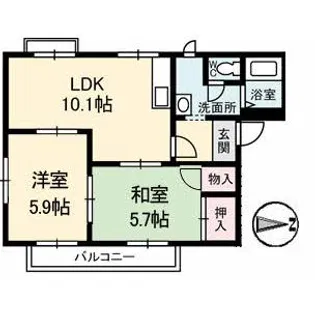ももさきA棟【1階】の間取り