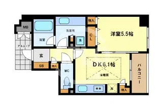 アーバンライフフォルムズ江戸堀【2階】の間取り