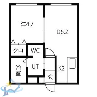 ベルフルール琴似【3階】の間取り