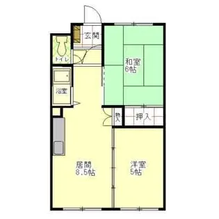 ハイツ美原【1階】の間取り