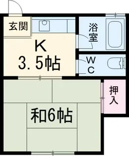 市川ハイツA【2階】の間取り