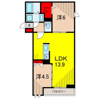 セレスティア六町II【2階】の間取り