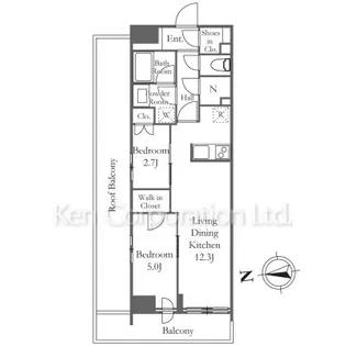パークアクシス品川天王洲アイル【10階】の間取り