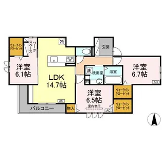 D-Crinum白銀I【1階】の間取り
