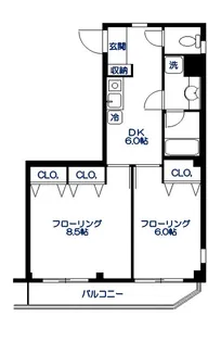 シャンブルドゥオリオール2【2階】の間取り