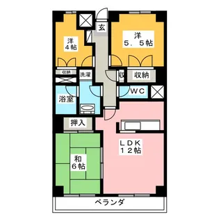 ヒルサイドヤマキビル【3階】の間取り