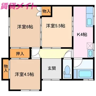 三重県松阪市垣鼻町【一戸建】の間取り