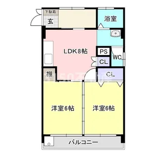 岐阜県岐阜市朝霧町【マンション】の間取り