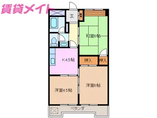水谷マンション【3階】の間取り