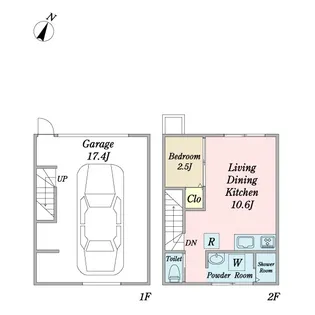 N’s GARAGE South棟の間取り