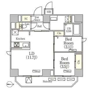 東京都文京区湯島3【マンション】の間取り
