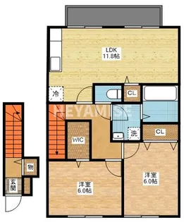 ヴェルジェ平間【2階】の間取り