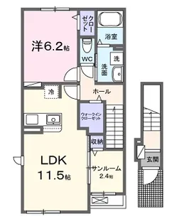 広島県広島市安佐北区可部3【アパート】の間取り