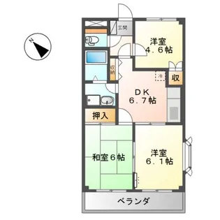 広島県福山市水呑町三新田2【アパート】の間取り
