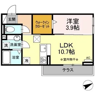 サニースペース【1階】の間取り