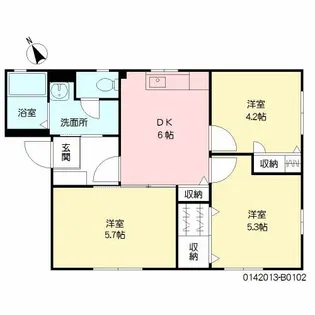 シャーメゾン野中 B棟【2階】の間取り