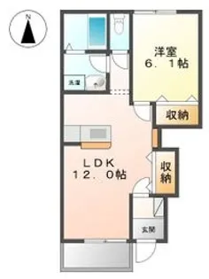 徳島県小松島市日開野町字三反地【アパート】の間取り