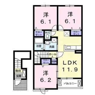 徳島県徳島市安宅3【アパート】の間取り