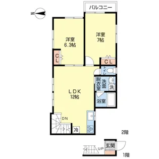 2LDKの間取り画像