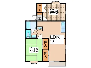 スクエア-タウン桜森G【1階】の間取り