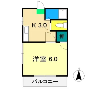 ハイツミーナ【4階】の間取り