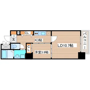 カスタリア一番町WEST【2階】の間取り