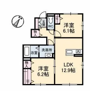 リバーサイド広古新開 A棟【1階】の間取り