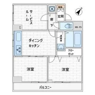 ライオンズマンション野毛山南【7階】の間取り