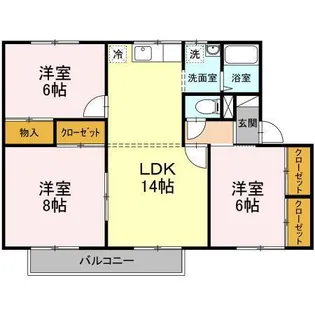 セジュール湊高台A【1階】の間取り