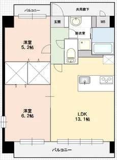 グランパーク国府【5階】の間取り
