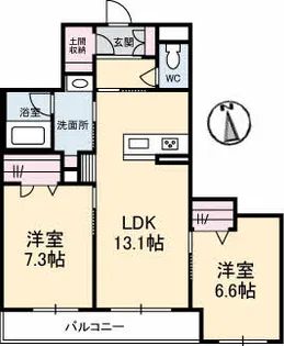 メゾン ドマーニ東6丁目【3階】の間取り