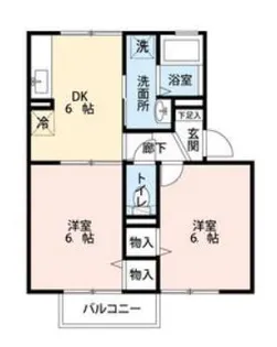 ベルジューレ・ユウ A棟【1階】の間取り