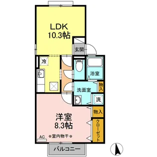 ステイトメント安宅B棟【1階】の間取り
