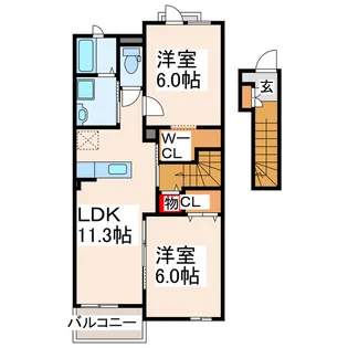 REST WOOD 2【2階】の間取り
