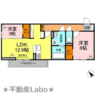 徳島県板野郡松茂町住吉字住吉開拓【アパート】の間取り