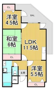 イーリス武庫之荘【5階】の間取り