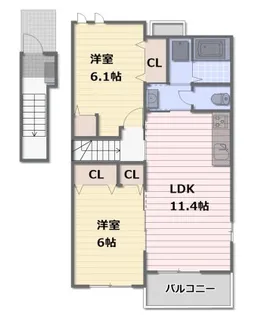 ノイ ヴァルトB【2階】の間取り