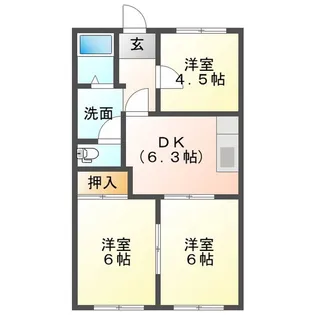 ハイツ南川【1階】の間取り